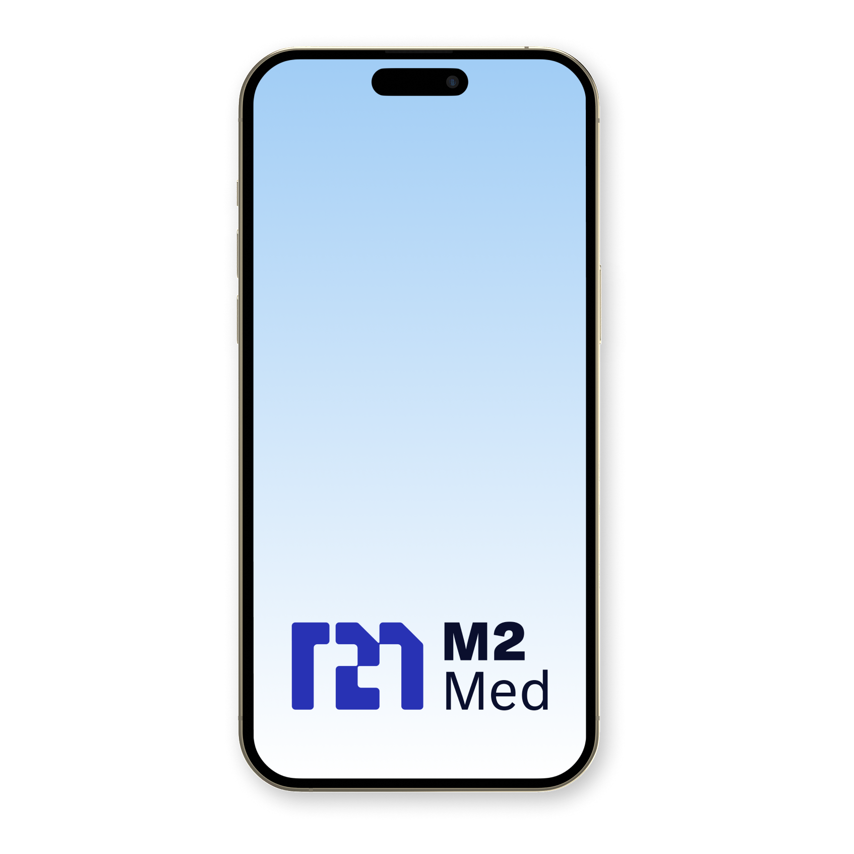 M2Med app on an iPhone