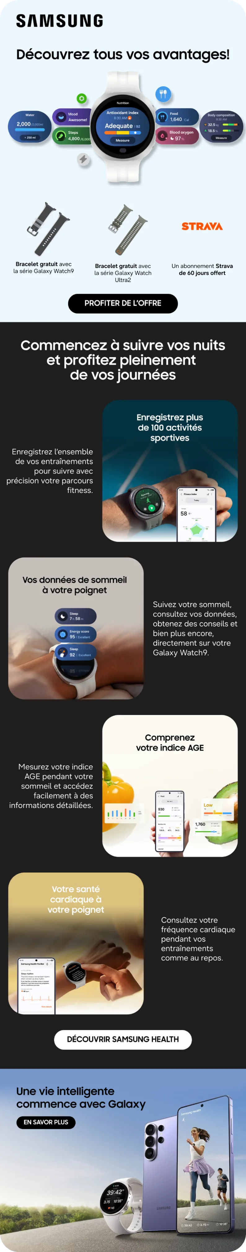 Galaxy Watch pre-order email, French market